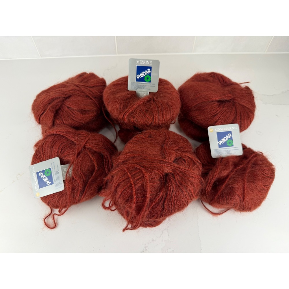 Phildar Messine Yarn 50g 6 Skeins Rust Red Kid Mohair Blend Made in France